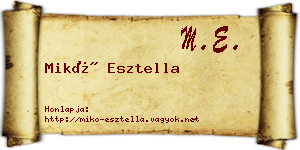 Mikó Esztella névjegykártya